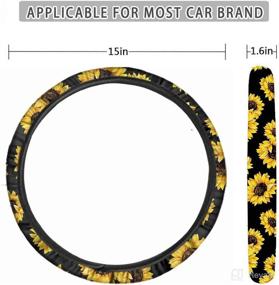 img 4 attached to GePrint Cute Dachshund Floral Design 4 Pieces Auto Accessories Set For Women Girl