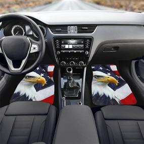 img 2 attached to Forchrinse American Flag Bold Eagle Print Car Floor Mat Full Set Non-Slip Front &Amp
