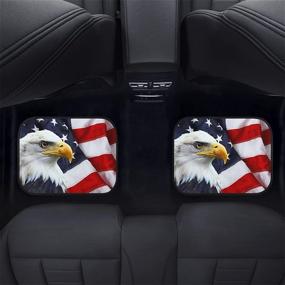 img 1 attached to Forchrinse American Flag Bold Eagle Print Car Floor Mat Full Set Non-Slip Front &Amp