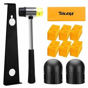 img 4 attached to TOLESA Laminate Wood Flooring Installation Kit - 30 Spacers, Pull Bar, Rubber Tapping Block, Double Faced Mallet & Foam Knee Pads For Vinyl Flooring Tools With Non Slip Soft Grip