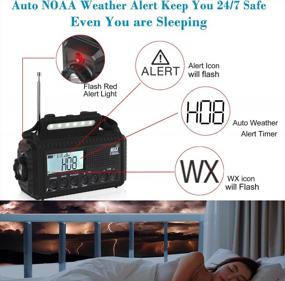 img 1 attached to Auto NOAA Digital 5000 Weather Radio With Backlit LCD Screen, 5 Way Powered Solar Hand Crank Portable AM/FM/Shortwave Emergency Radio/Phone Charger,Read Lamp/Camping Flashlight,Earbud Jack,Clock,SOS