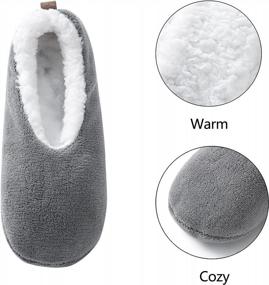 img 3 attached to Women'S Soft Sole Slipper Socks With Grippers Non Slip, Winter Warm Cozy House Bedroom Slippers, Fuzzy Indoor Home Slippers (Purple, Pink, Grey)