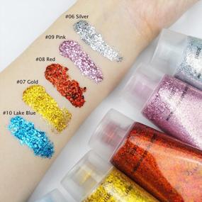 img 1 attached to 30Ml GL-Turelifes Sequins Chunky Glitter Liquid Eyeshadow And Body Gel With Long-Lasting Sparkle For Festivals And Cosmetics - Easy To Apply And Remove, Ideal For Face, Hair, And Nails (#08 Red)