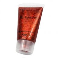 30ml gl-turelifes sequins chunky glitter liquid eyeshadow and body gel with long-lasting sparkle for festivals and cosmetics - easy to apply and remove, ideal for face, hair, and nails (#08 red) logo