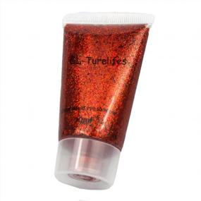 img 4 attached to 30Ml GL-Turelifes Sequins Chunky Glitter Liquid Eyeshadow And Body Gel With Long-Lasting Sparkle For Festivals And Cosmetics - Easy To Apply And Remove, Ideal For Face, Hair, And Nails (#08 Red)
