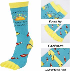 img 2 attached to Fun Food Lover'S Five Finger Toe Socks For Women - 4 Pack By HAPPYPOP, Unique Novelty Gift Idea
