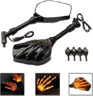 🏍️ motorcycle skull skeleton hand rearview side mirrors with turn signals - distinctive design, 8mm 10mm thread bolts логотип