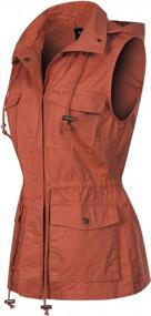 img 3 attached to MixMatchy Women'S Drawstring Lightweight Loose Fit Sleeveless Vest Utility Jacket