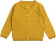 👶 ncycullo baby girls cotton cardigans - long sleeve crewneck cardigan sweater for little girl, button sweaters uniform логотип