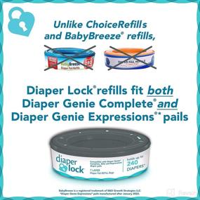 img 1 attached to 👶 Diaper Lock Refills: 8-Pack, 240 Count • Compatible with Diaper Genie Pails