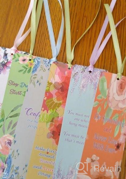 img 1 attached to Flower Themed Inspirational Sayings Quotes Bookmarks (60-Pack) - Creanoso Motivational Wall Decal Art For Women, Teens & Friends review by Collin Donahue