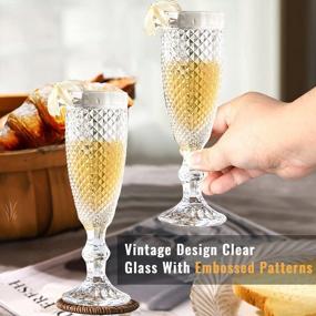 img 2 attached to European Elegant Champagne Flutes Set Of 6 With Vintage Emblems - Perfect For Weddings, Anniversaries, And Parties 170Ml