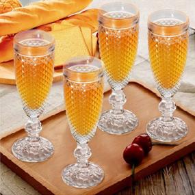 img 3 attached to European Elegant Champagne Flutes Set Of 6 With Vintage Emblems - Perfect For Weddings, Anniversaries, And Parties 170Ml