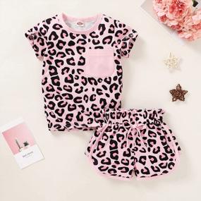 img 3 attached to Stylish And Comfy Summer Outfits For Baby Girls - Leopard Print Short Sleeve T-Shirt And Pants Clothes Sets