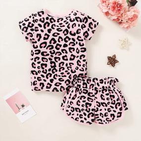img 2 attached to Stylish And Comfy Summer Outfits For Baby Girls - Leopard Print Short Sleeve T-Shirt And Pants Clothes Sets