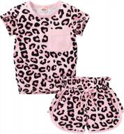 stylish and comfy summer outfits for baby girls - leopard print short sleeve t-shirt and pants clothes sets logo
