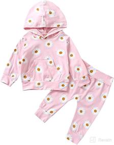 img 4 attached to 🌸 Adorable DBZoo Toddler Baby Girl Clothes Set: Long Sleeve Hooded Sweatshirt Tops with Floral Pants - Perfect Fall Outfits!