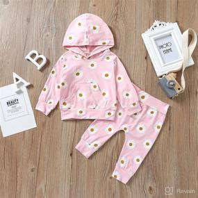 img 3 attached to 🌸 Adorable DBZoo Toddler Baby Girl Clothes Set: Long Sleeve Hooded Sweatshirt Tops with Floral Pants - Perfect Fall Outfits!