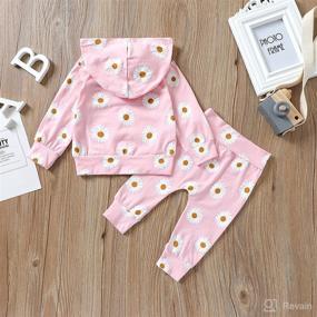 img 2 attached to 🌸 Adorable DBZoo Toddler Baby Girl Clothes Set: Long Sleeve Hooded Sweatshirt Tops with Floral Pants - Perfect Fall Outfits!