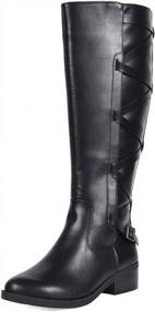 img 4 attached to TOETOS Women'S Ankor Black Knee High Riding Boots - Wide Calf - Size 9 Medium US - Improved SEO