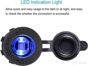 img 2 attached to 🔌 Cllena Cigarette Lighter Socket: Waterproof LED Indicator Power Outlet for Car Marine Boat Motorcycle RV Truck ATV