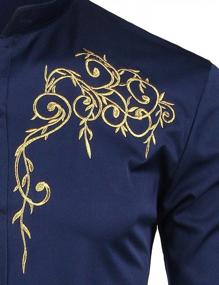 img 2 attached to 👕 ZEROYAA Hipster Design Embroidery Mandarin: Elevate Your Style with Trendsetting Embroidered Details!