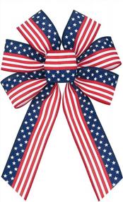 img 4 attached to Proudly Display Patriotic Spirit With RECUTMS Independence Day Wreath Bow Set For Indoor Decor