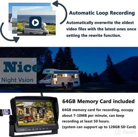 img 3 attached to 📷 Wireless Backup Camera with 1080P Resolution, 9-inch Quad Recorder Monitor, Waterproof Front/Rear/Side View Camera, Split Monitor with 1/2/4/H Display Options and Parking Lines - Ideal for Reversing RVs, Trucks, Trailers, Campers, Motorhomes - Model A904