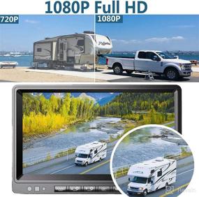 img 2 attached to 📷 Wireless Backup Camera with 1080P Resolution, 9-inch Quad Recorder Monitor, Waterproof Front/Rear/Side View Camera, Split Monitor with 1/2/4/H Display Options and Parking Lines - Ideal for Reversing RVs, Trucks, Trailers, Campers, Motorhomes - Model A904