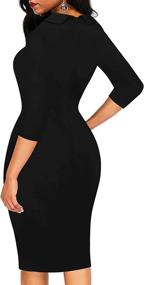 img 3 attached to 👗 Oxiuly Vintage Knee Length Bodycon Dresses for Women - Stylish Clothing at Dresses