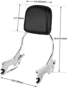 img 3 attached to 🏍️ Harley Heritage Classic Softail Slim Street Bob Deluxe FLDE 2018-2022 TCMT Standard Sissy Bar Upright Backrest