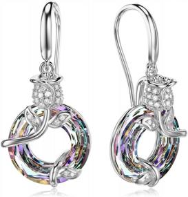 img 3 attached to Graceful Sterling Silver Rose Flower Earrings: A Feminine Accessory For Women