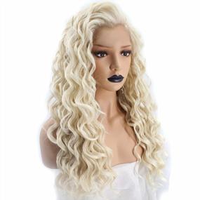 img 4 attached to Get Ready To Shine With JoneTing'S Long Blonde Soft Synthetic Curly Wig For Women