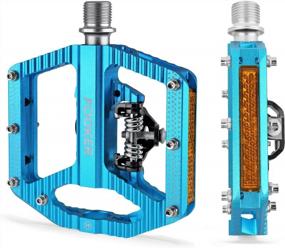 img 4 attached to Обновите свою поездку с педалями для горных велосипедов FOOKER - 3 подшипника, педали с плоской платформой с двойной функцией SPD и отражателями