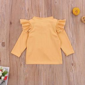 img 1 attached to Toddler Ruffled Shoulder T Shirt Adjustable Apparel & Accessories Baby Girls better for Clothing