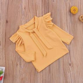 img 2 attached to Toddler Ruffled Shoulder T Shirt Adjustable Apparel & Accessories Baby Girls better for Clothing