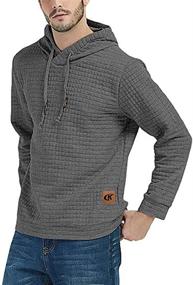 img 1 attached to Stay Stylish And Comfy With Men'S Square Pattern Pullover Hoodie