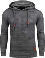 stay stylish and comfy with men's square pattern pullover hoodie logo