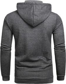 img 3 attached to Stay Stylish And Comfy With Men'S Square Pattern Pullover Hoodie
