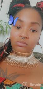 img 7 attached to Bold Collar Choker Chunky Bib Necklace Set, Eye-catching African Fringe Necklace Set, Women's Fashion Jewelry Set for Girls