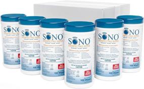 img 4 attached to SONO Medical Grade Disinfecting Wipes - Antibacterial Cleaning Wipes for Schools, 🧼 Healthcare Facilities, Business and Home Office - 100 count Canister, Pack of 6