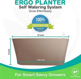 img 2 attached to Effortlessly Grow Plants With SavvyGrow'S Ergo Self Watering Planter Pot: Modern Gold Rectangular Plant Container For Indoors And Outdoors