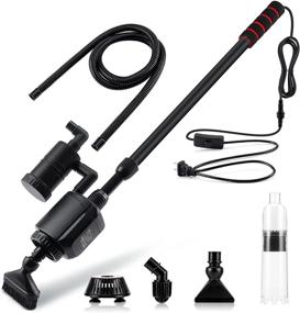 img 4 attached to AQQA 6-in-1 Electric Aquarium Gravel Cleaner and Vacuum - Automatic Fish Tank Cleaning Tools, suitable for Water Change, Sand Washing, Filter Maintenance, and Circulation (320GPH, 20W)