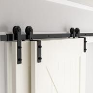 upgrade your home with skysen's heavy duty 4ft sliding barn door hardware kit for double doors - bypass i shape-1 in sleek black logo