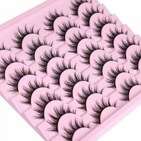 img 2 attached to Get The Perfect Anime Look With Manga Style Wispy Natural Faux Mink False Eyelashes Pack