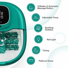 img 1 attached to Relax At Home With Misiki Foot Spa Bath Massager: 3 Automatic Modes, 6 Motorized Shiatsu Rollers & Bubble Jets!