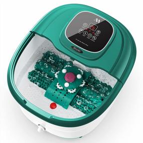img 4 attached to Relax At Home With Misiki Foot Spa Bath Massager: 3 Automatic Modes, 6 Motorized Shiatsu Rollers & Bubble Jets!