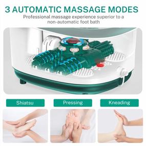img 3 attached to Relax At Home With Misiki Foot Spa Bath Massager: 3 Automatic Modes, 6 Motorized Shiatsu Rollers & Bubble Jets!