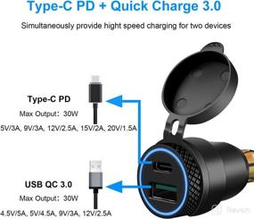 img 3 attached to 🔌 Cllena DIN Hella Plug: Powerful Quick Charge 3.0 USB Charger & Type C Power Delivery Adapter for BMW Motorcycle (Blue)