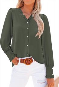 img 4 attached to LookbookStore Women'S Professional Business Casual Tops: Button Down Long Sleeve Dressy Shirts For Work!
